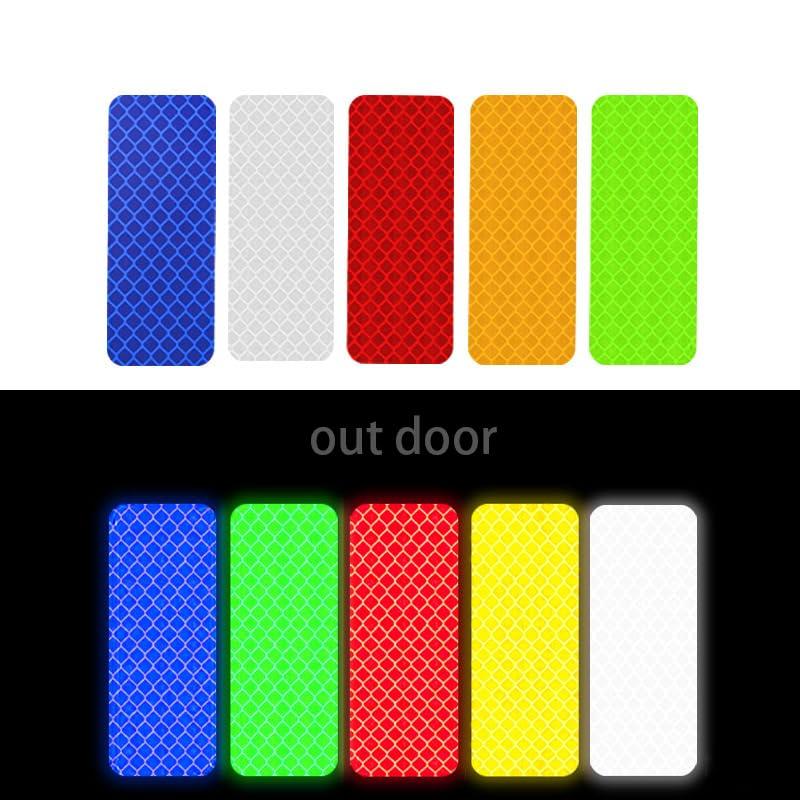 10pcs/set Warning Reflective Stickers Night Visibility Adhesive Strips Waterproof Reflectors Bicycle Tape For Vehicle Motorcycle