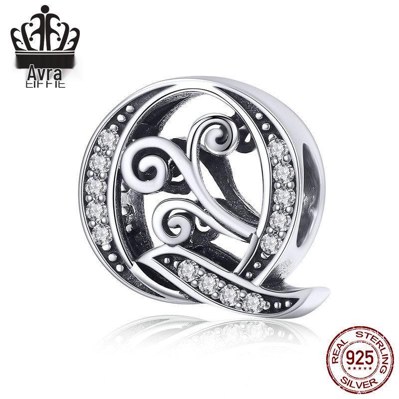 Avle Браслет из стерлингового серебра 925 пробы с английскими буквами и бусинами