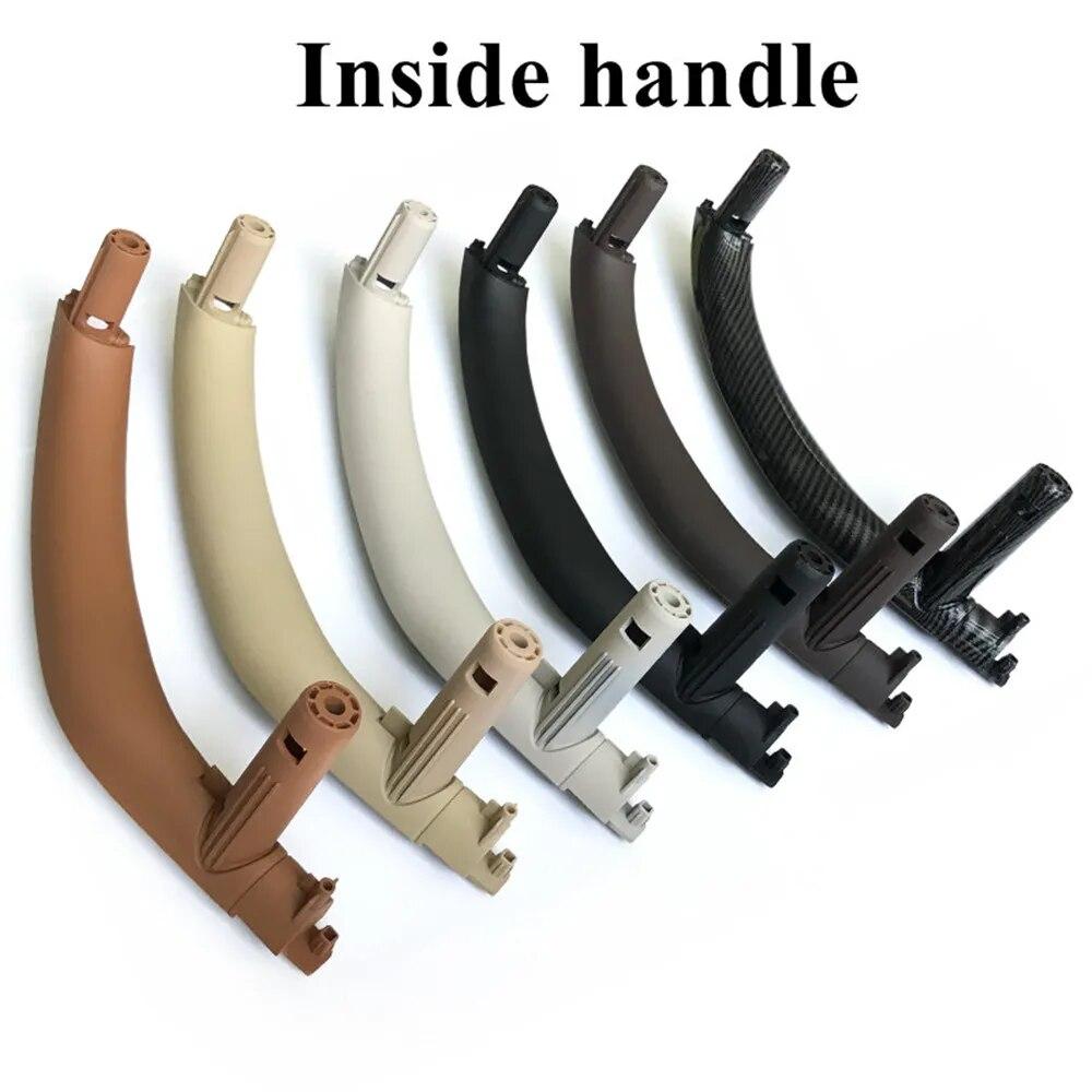 LHD Car Interior Left Right Passenger Door Pull Handle With Outer Leather Cover Trim Replacement For BMW X5 X6 F15 F16 2014-2018