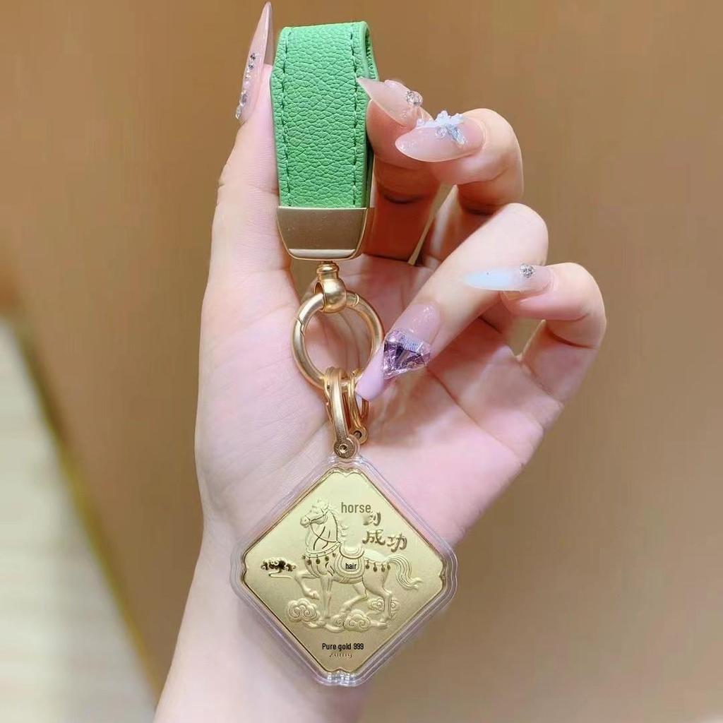 Shuibei 999 Чистое Золото Год Лошади Талисман-Брелок и Подвеска для Телефона