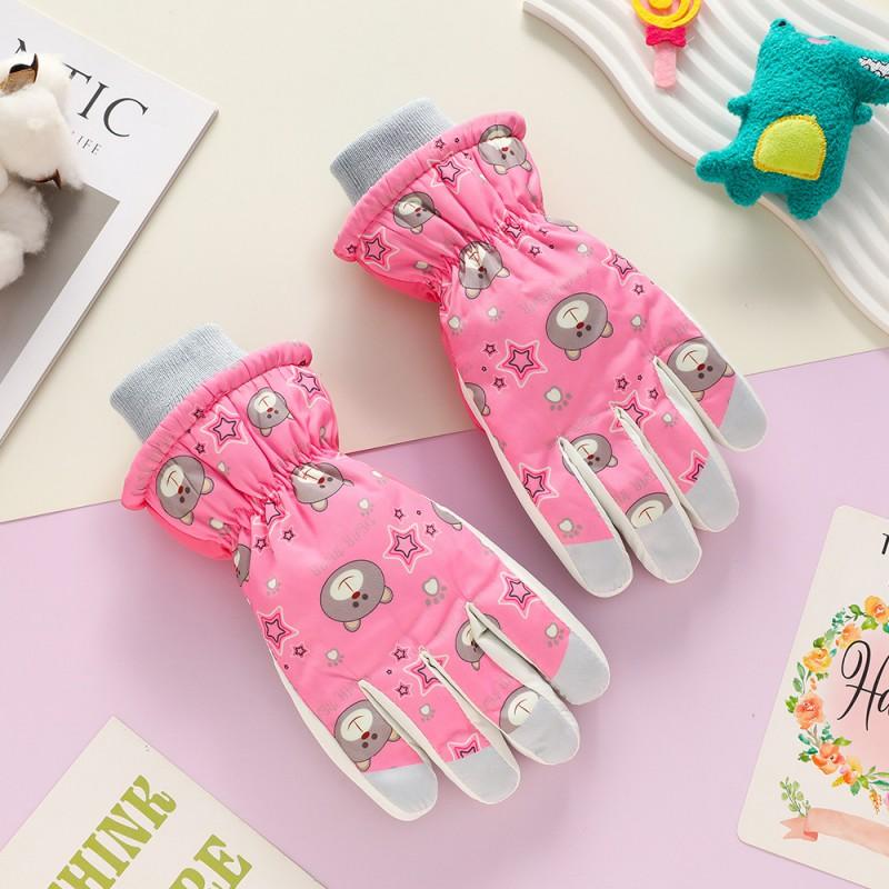 Kids Winter Ski Gloves Windproof Waterproof Thick Fleece Lined Boys Girls Cycling Outdoor Use