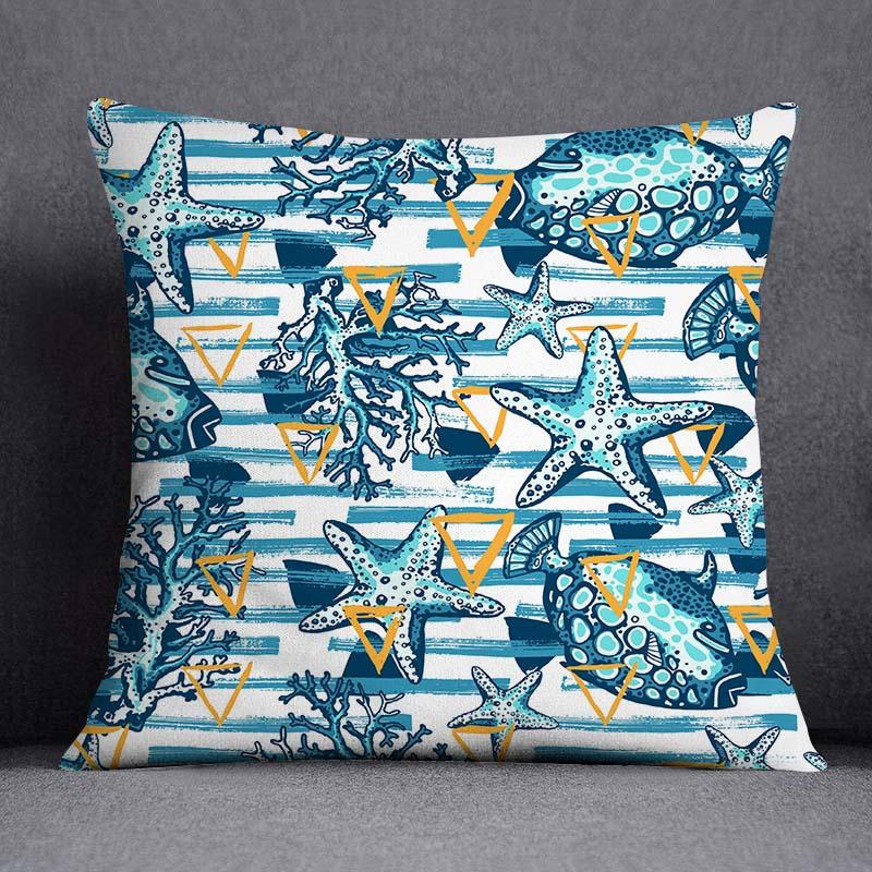 Наволочка с изображением морского животного и русалки, украшение для дома, квадратная наволочка, украшение для дома и офиса, наволочка
