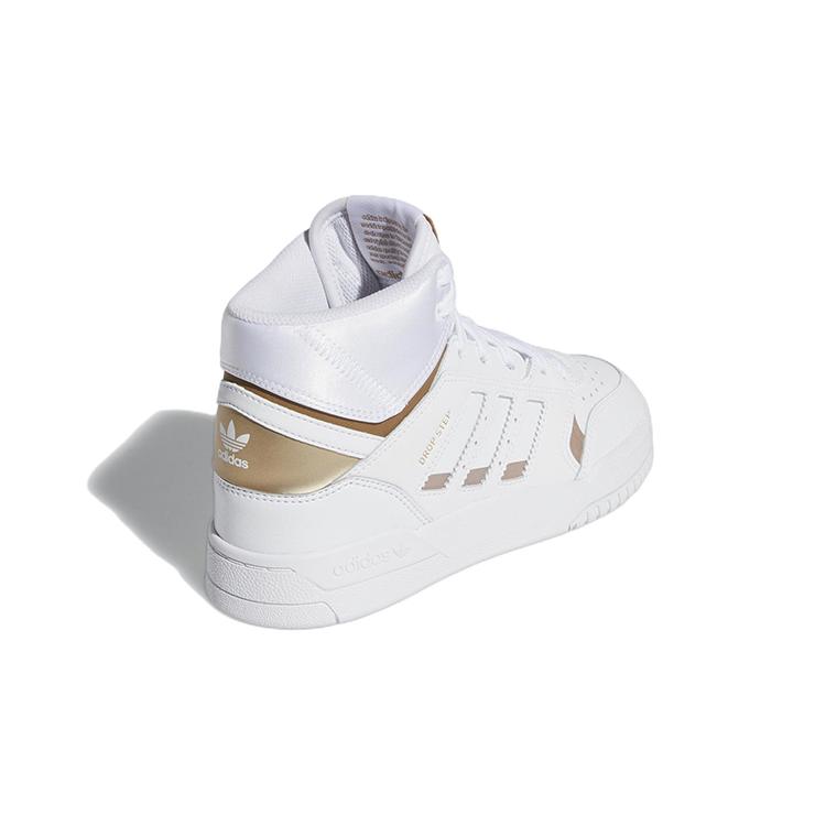 adidas Originals Drop Step J Кожаные Удобные Износостойкие Высокие Скейтбордические Кроссовки Белые EF7155