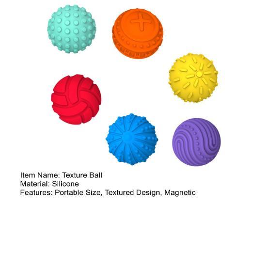 4/6 шт. Магнитный силиконовый сенсорный мяч, портативный, для путешествий, снятия тревожности и стресса, цветной мяч для детей, подростков и взрослых, успокаивающий текстурированный мяч, игрушка-фиджет