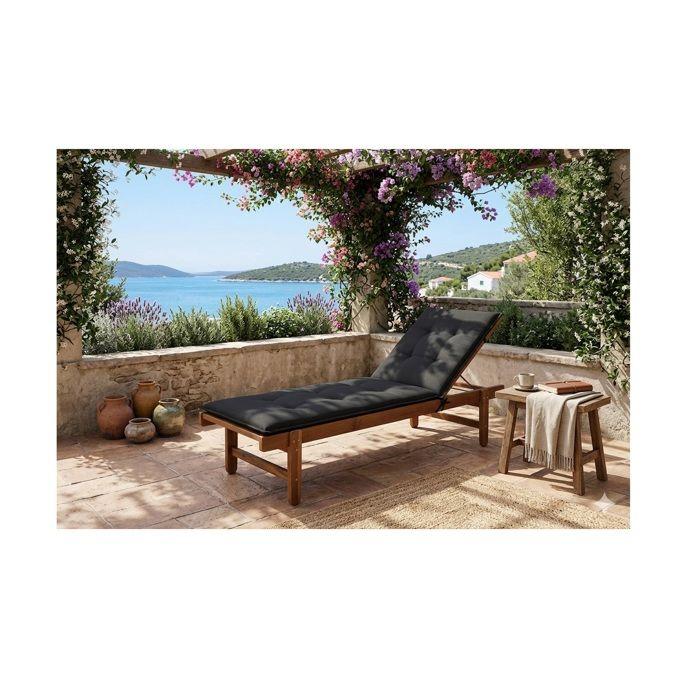 Coussin de sol ou Bain de soleil Odalys 60X190X4 cm Noir