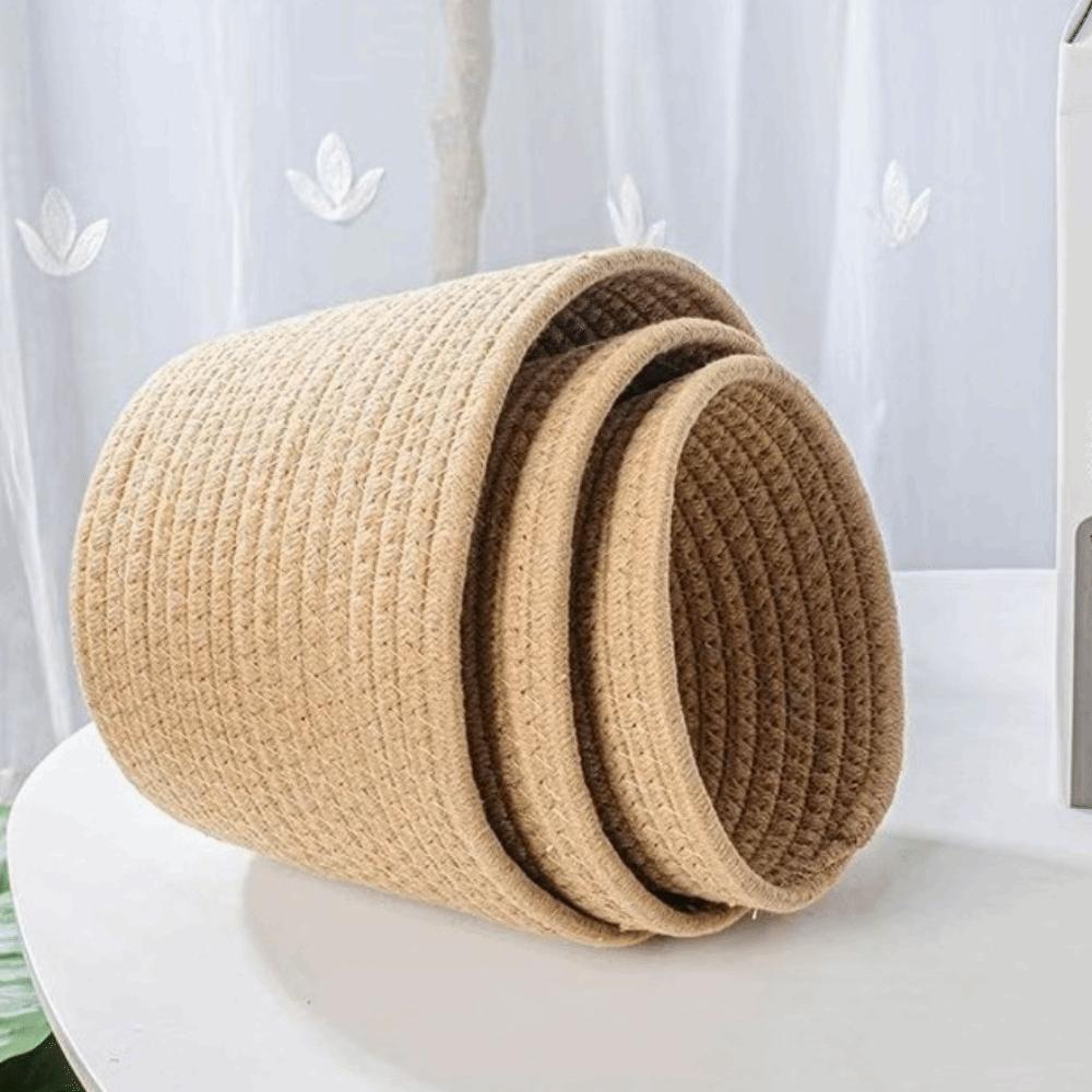 Modern Cotton Rope Woven Basket Nordic Style Woven Flowerpot Storage Basket Garden Use