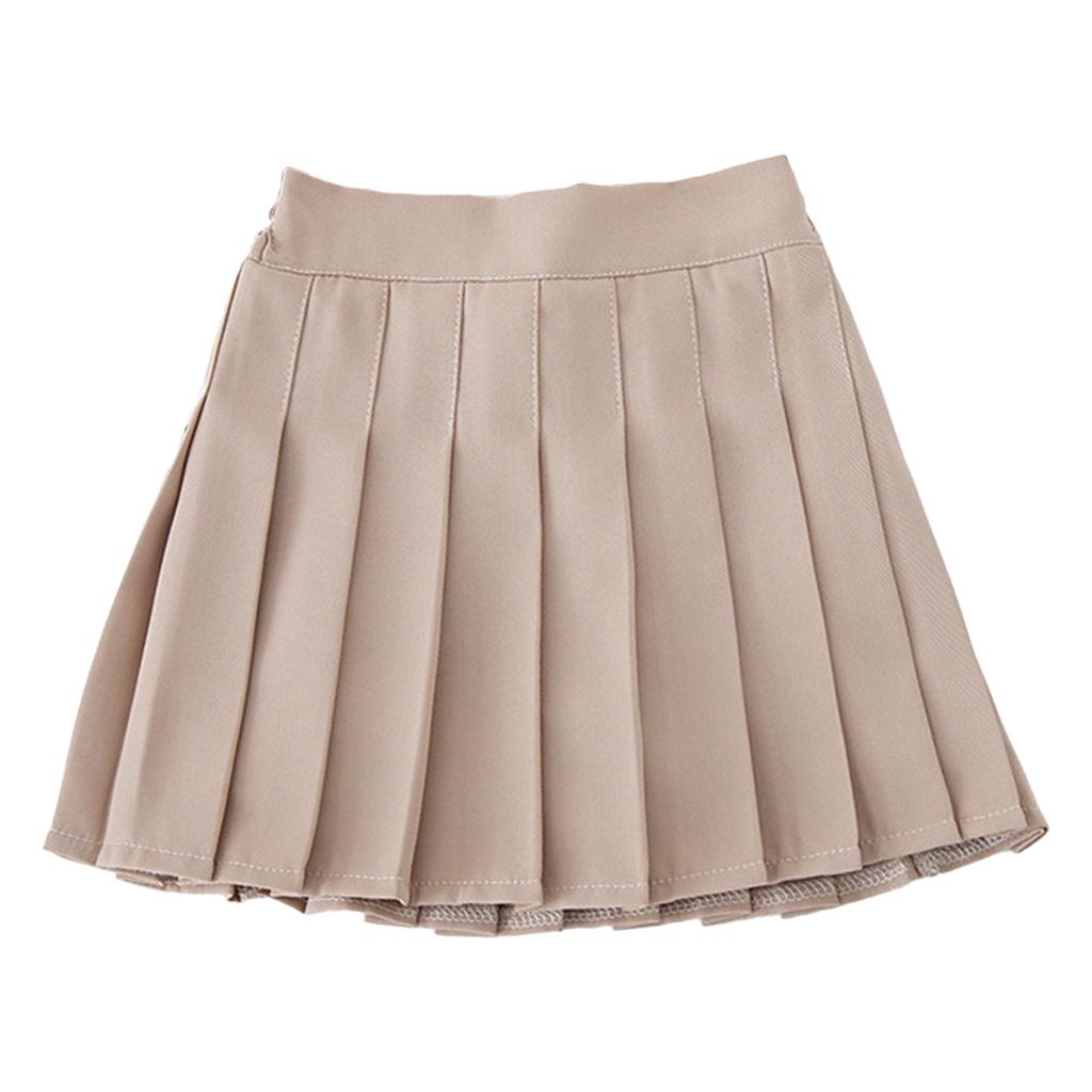 School Girls A-line Dress Summer Girls High Waist Pleated Tennis Skirt Uniform with Inner Shorts