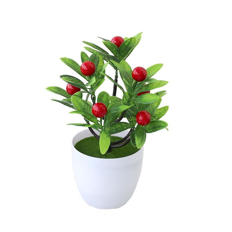 Plastic Simulated Lemon Peach Strawberry Fruit Tree Artificial Potted
