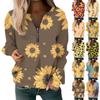 Women Casual Long Sleeve Basic Quarter Zipper  Print Flowers Pullover Sweatshirts Casual Top Fall Clothes