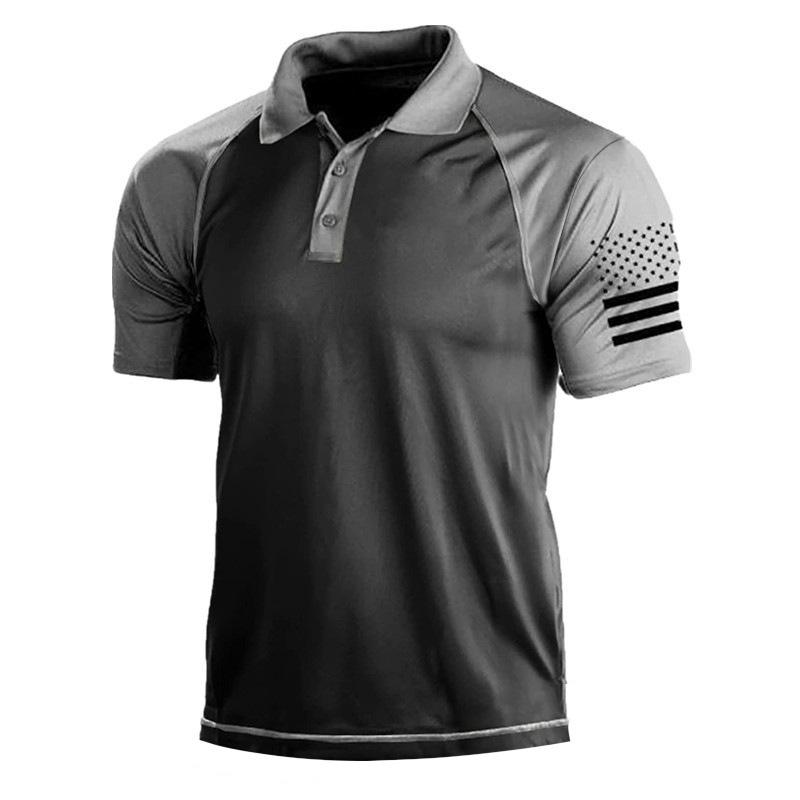Мужская уличная рубашка-поло с 3D цифровым флагом США и футболкой