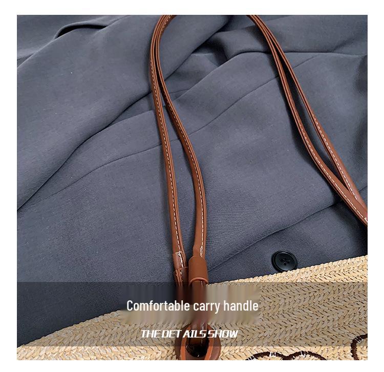 Летняя женская большая плетеная соломенная сумка-тоут для пляжа и отпуска 2024