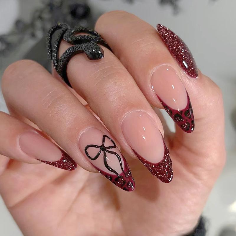 Европейские и американские градиентные персиковые балетные типсы для коротких ногтей