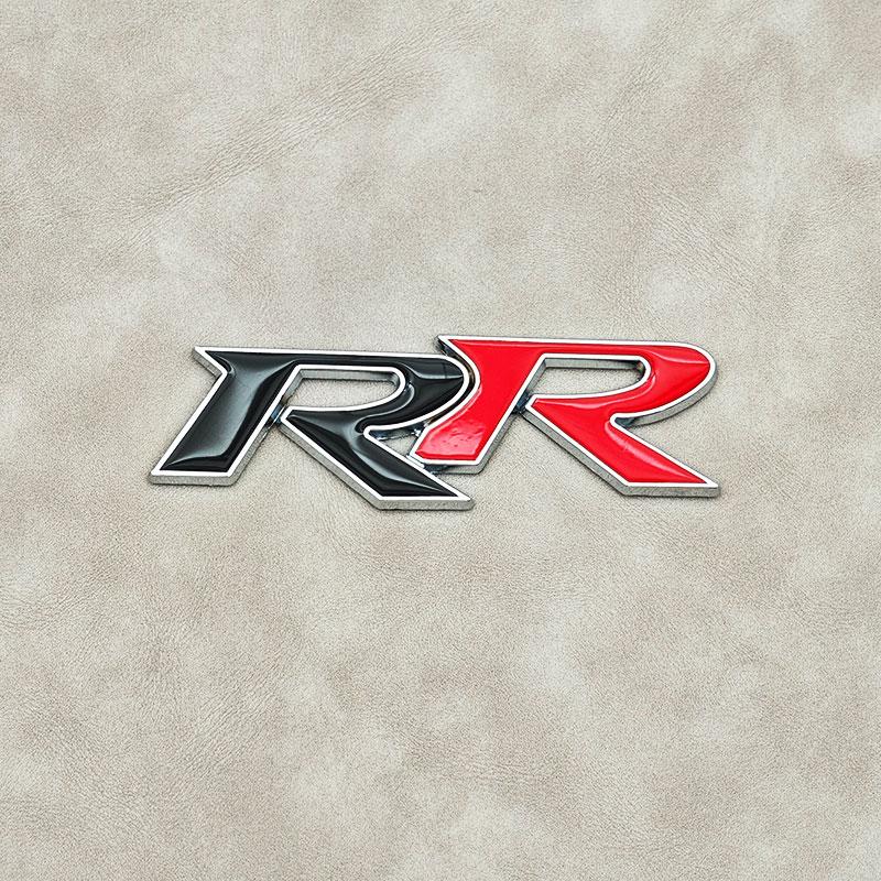 3D Metal RR Logo Car Rear Trunk Sticker Front Grille Badge Emblem Decal For Honda Accessories ako256