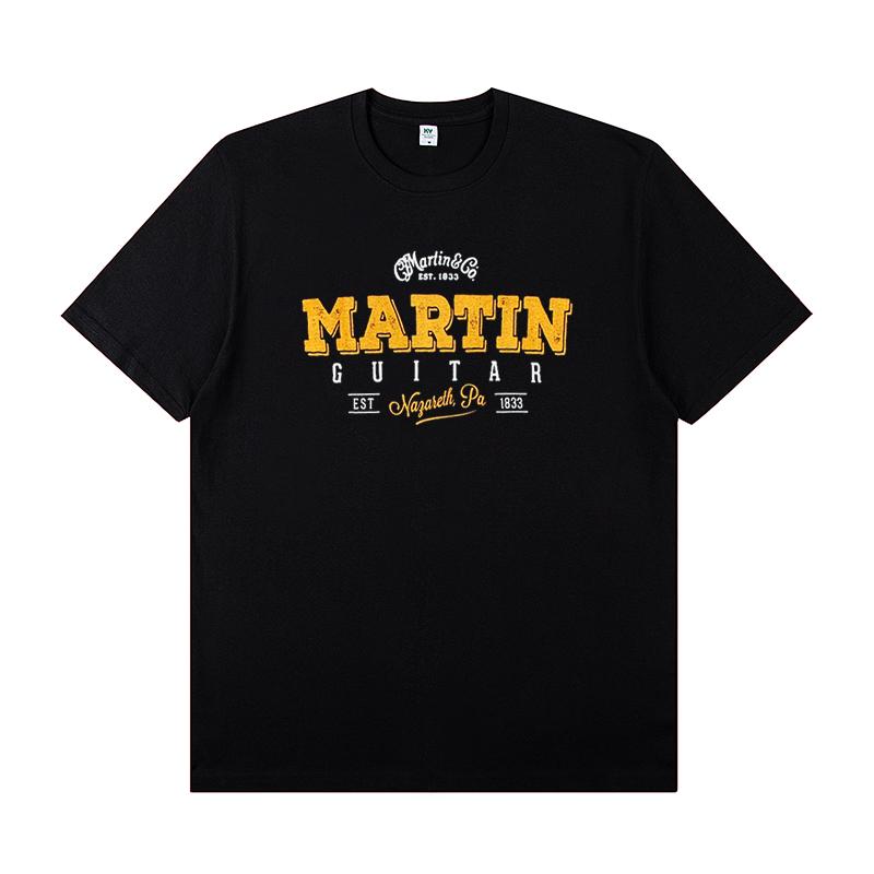 Martin Martin Guitarist Costume Rock Band T-shirt Men's Short Sleeve Instrument Print Cotton T-shirt Summer Clothing Tops Tee