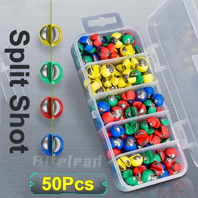 50 шт. рыболовные грузила с резиновыми раздельными грузилами, быстросъемные грузила с червячными грузилами, легкое снятие с коробкой