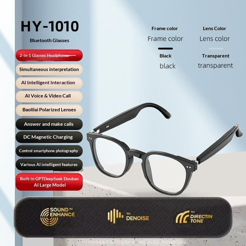 Ai Smart Glasses Bluetooth Call Listening To Music Ai Translation Sports Riding Anti-blue Light Can Be Equipped with Myopia Film