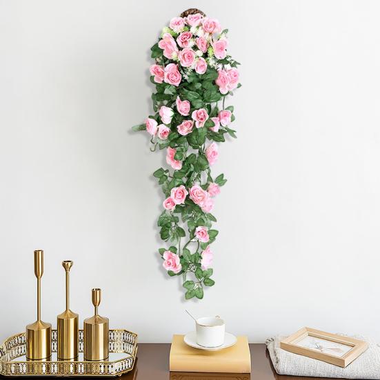 Искусственная роза, цветочная лоза, искусственный шелковый цветок, каплевидная гирлянда на дверь, искусственное имитационное настенное растение для цветочной композиции, украшение комнаты, сада, свадьбы