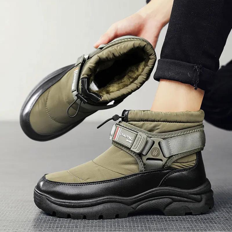 Fashion Plus Velvet Warm Snow Boots Winter Texture Comfortable and Cold-proof Men's Boots Non-slip Outdoor Casual Ankle Boots