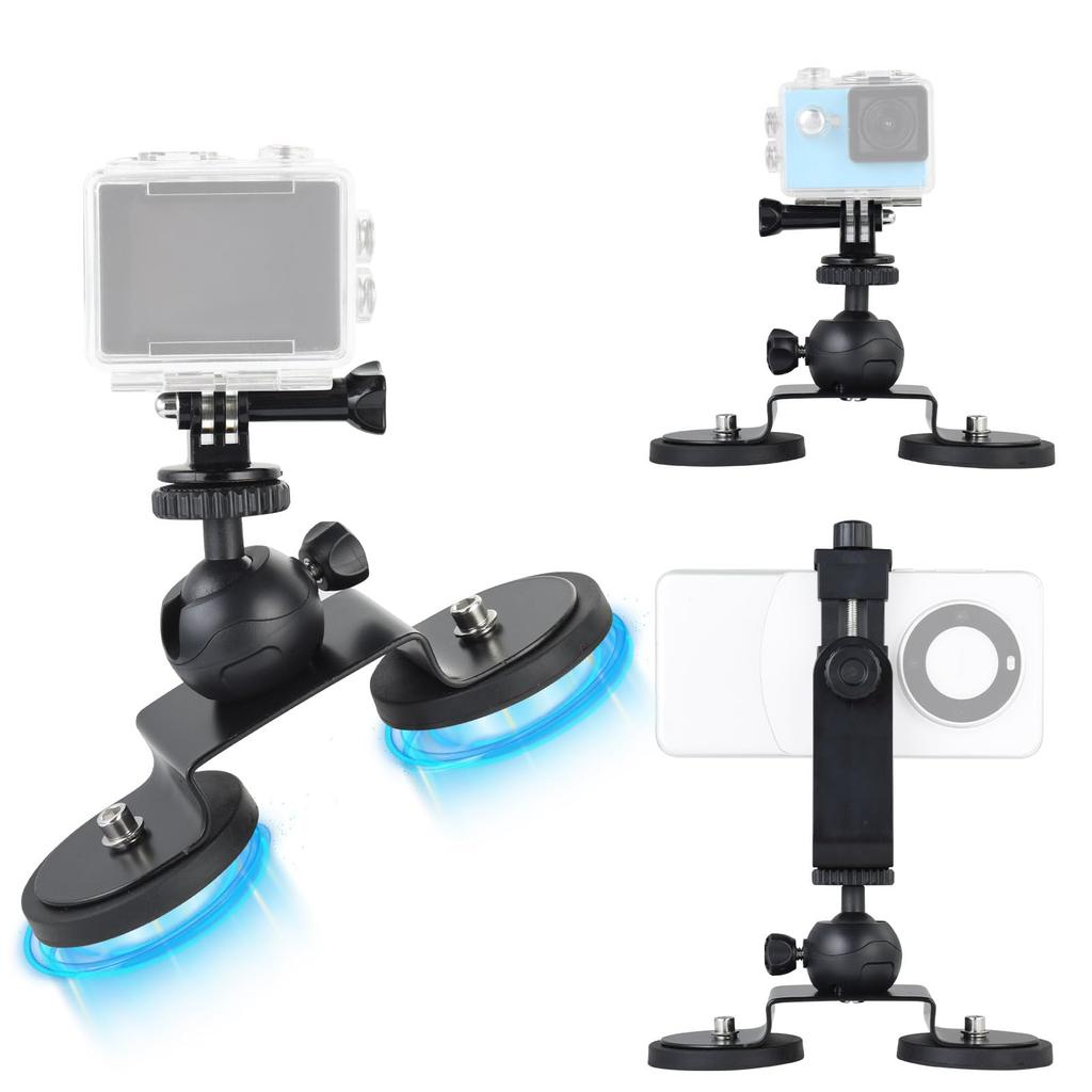 UTEBIT Camera Magnetic Stand 66MM Free 360 Degree Magnetic GoPro Phone Holder Camera Vertical Load Capacity Magnetic Stand for Iron Camera Strong Head
