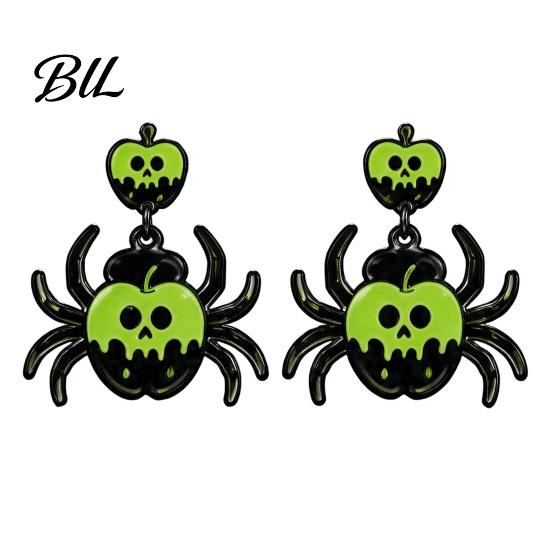 Niche Dark Style Earrings 1 Pair Halloween Theme Acrylic for Women, Gothic Pink Spider Cool Girl Fashion Jewelry Dangle Drop Earrings, Spooky Holiday