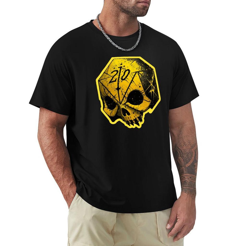 Mrk Borg Yellow Skull d20 TShirt Louboutins shirts graphic tees korean fashion big and tall t shirts for men