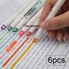 6 шт. двуглавый маркер с видимым наконечником, ручка с двумя наконечниками, маркер для маркировки, студенческие письменные принадлежности, канцелярские принадлежности для офиса, школы, использования
