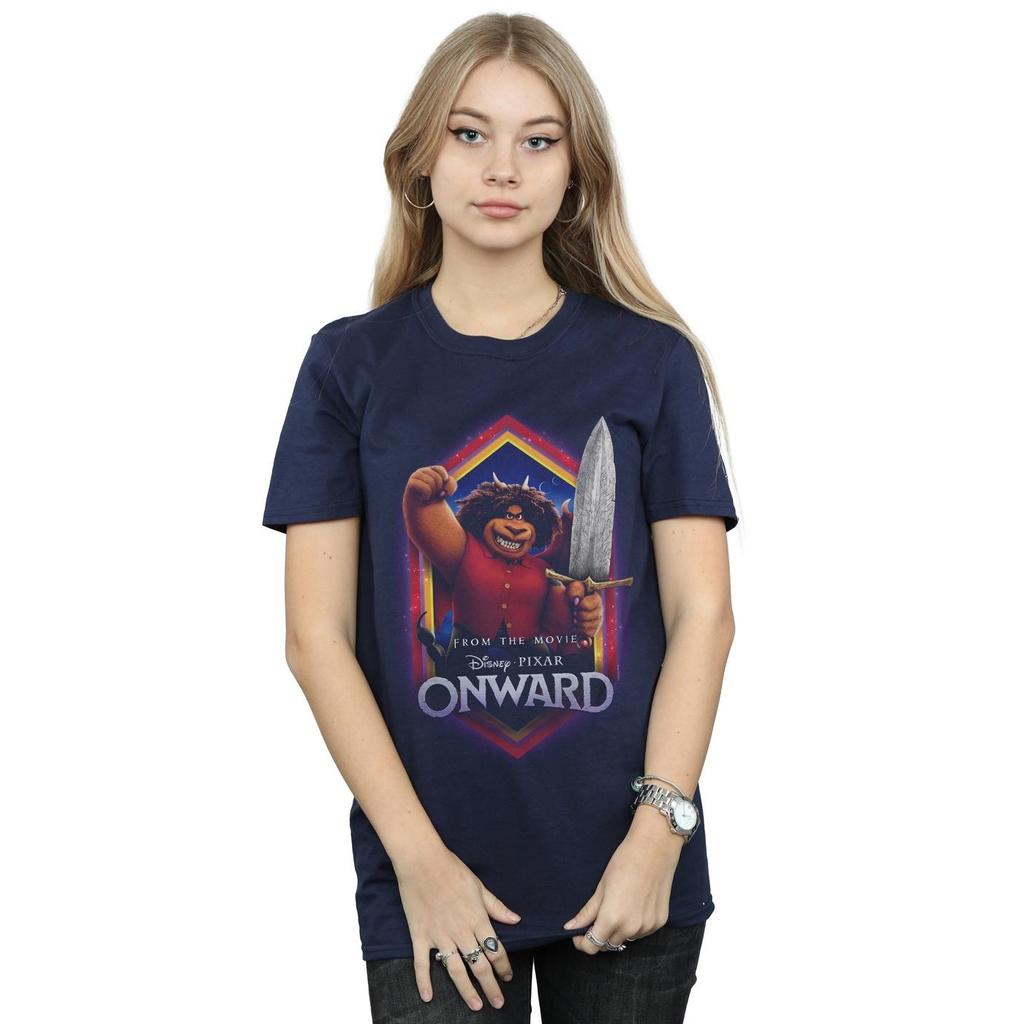 Disney Womens/Ladies Onward Corey Manticore Crest Cotton Boyfriend T-Shirt