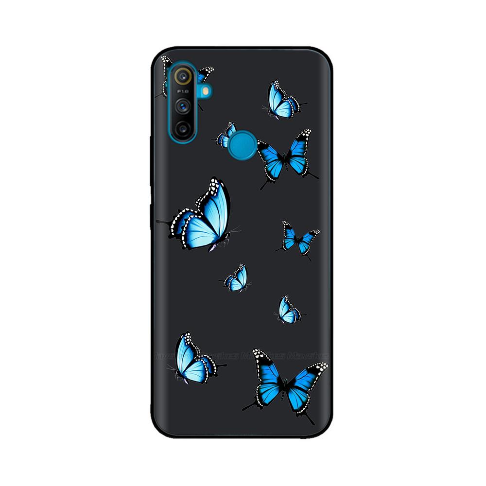 Чехол для Realme C3 Мягкий Черный Силикон ТПУ Узорчатая Задняя Крышка Для OPPO Realme C3 RMX2020 C 3 RealmeC3 Расписной Чехол для Телефона Fundas