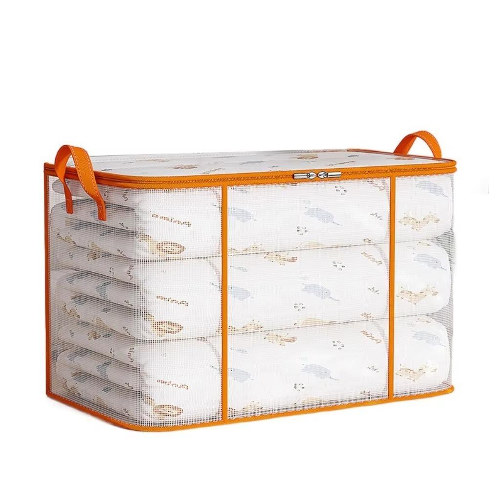 Dust-proof Folding Storage Baskets Transparent Clothes Storage Bins for Cupboard
