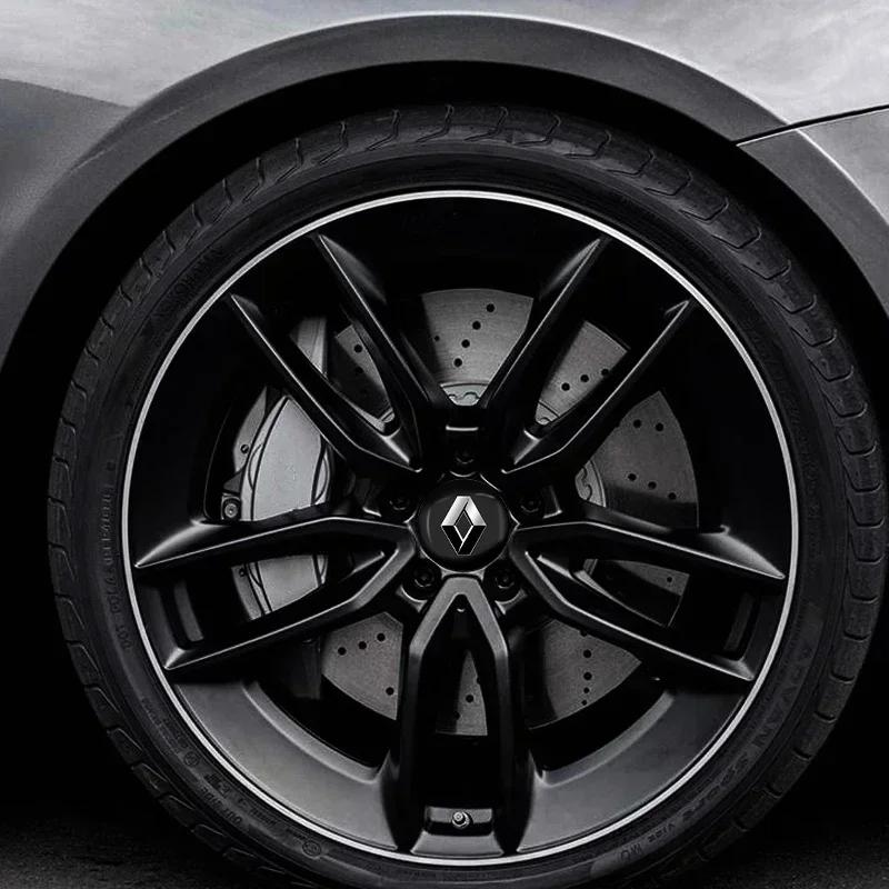 For Renault 2026 New Hub Caps 4pcs 56mm Car Wheel Center Hub Cap Badge Logo Emblem Decal Wheel Sticker for Renault Sport Duster