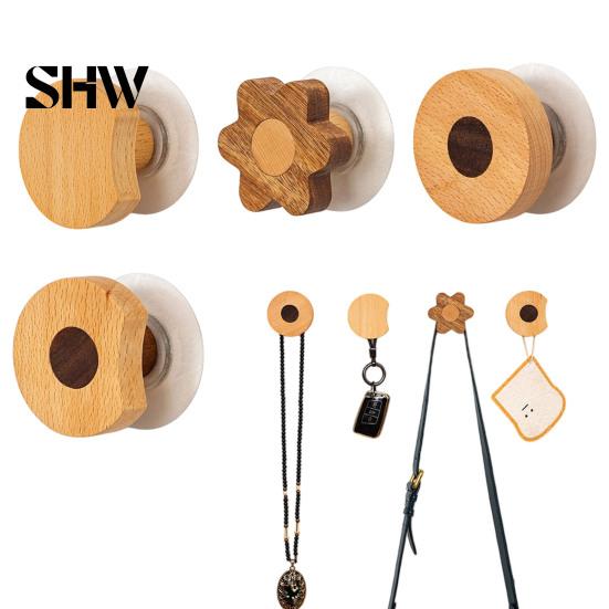 Kids Room Wall Organizer Solid Wood Clothes Hook, Beech Cartoon Door Decorative Hook for Bedroom Mount Hanging Coats Bags Hats And Towels Modern Entry