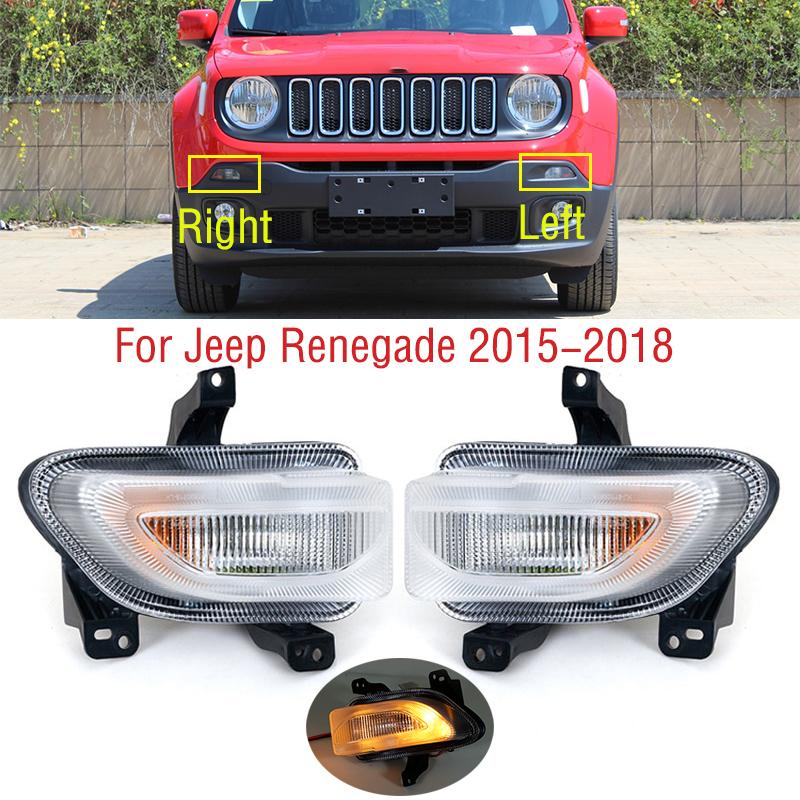 For Jeep Renegade 2015-2018 Car Front Bumper DRL Daytime Driving Running Light Fog Light Lamp With Halogen