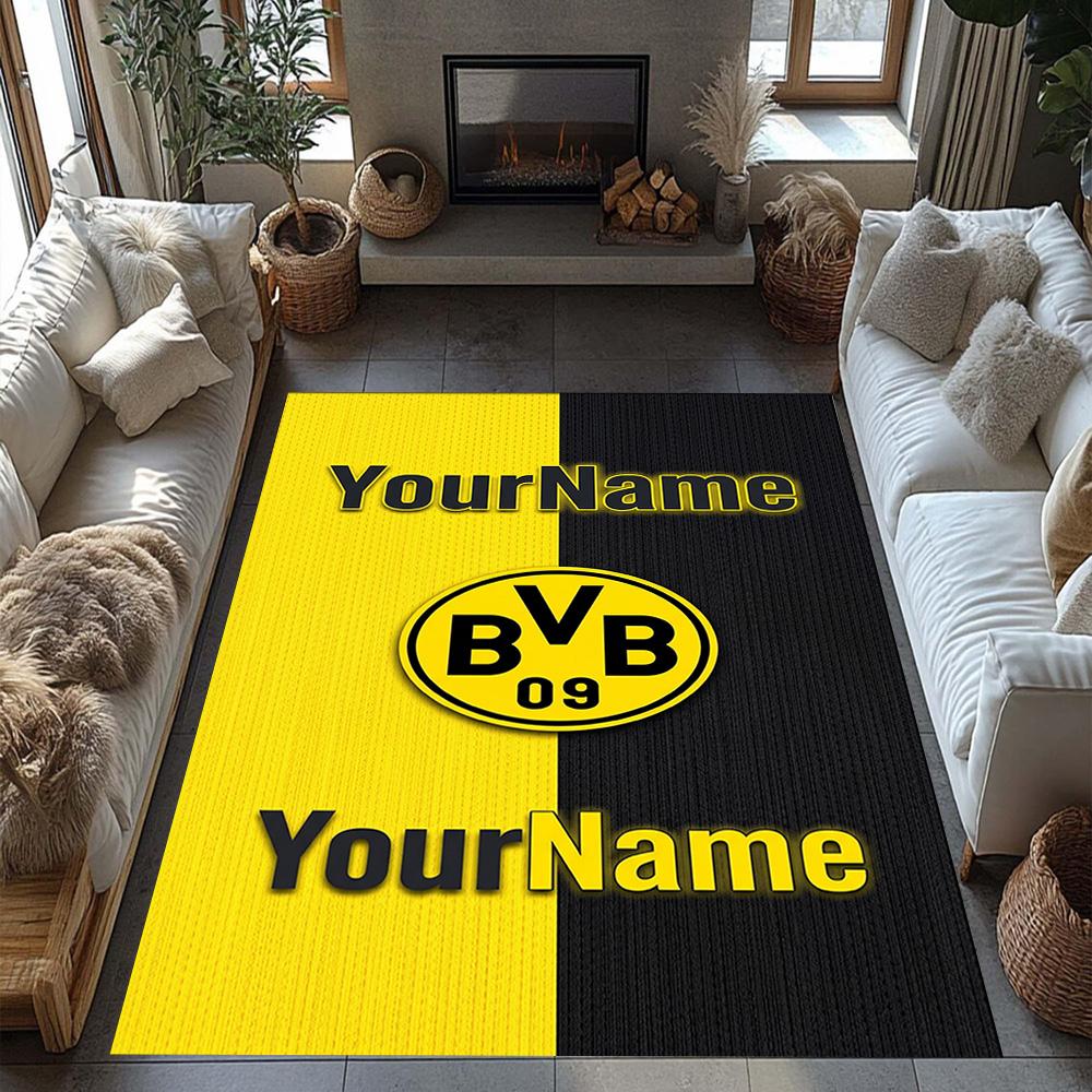 Borussia Dortmund Customize Your Name Carpet Design for Outdoor Study room Living Rooms Kitchen Anti-slip Rug Decorate Offices Gift for Festivals