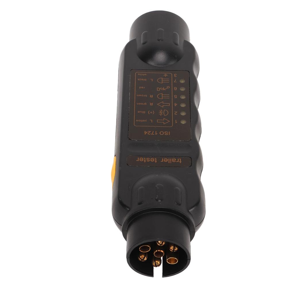 Trailer Socket Tester 7 Pin Electrical Tow Bar Wiring Circuit Light Test Tool for Truck RV Black Label
