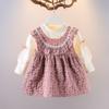 Новая детская одежда платье кружево имитация двухсекционная детская юбка принцесса