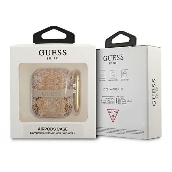 Etui do AirPods Guess Paisley Strap Collection złoty