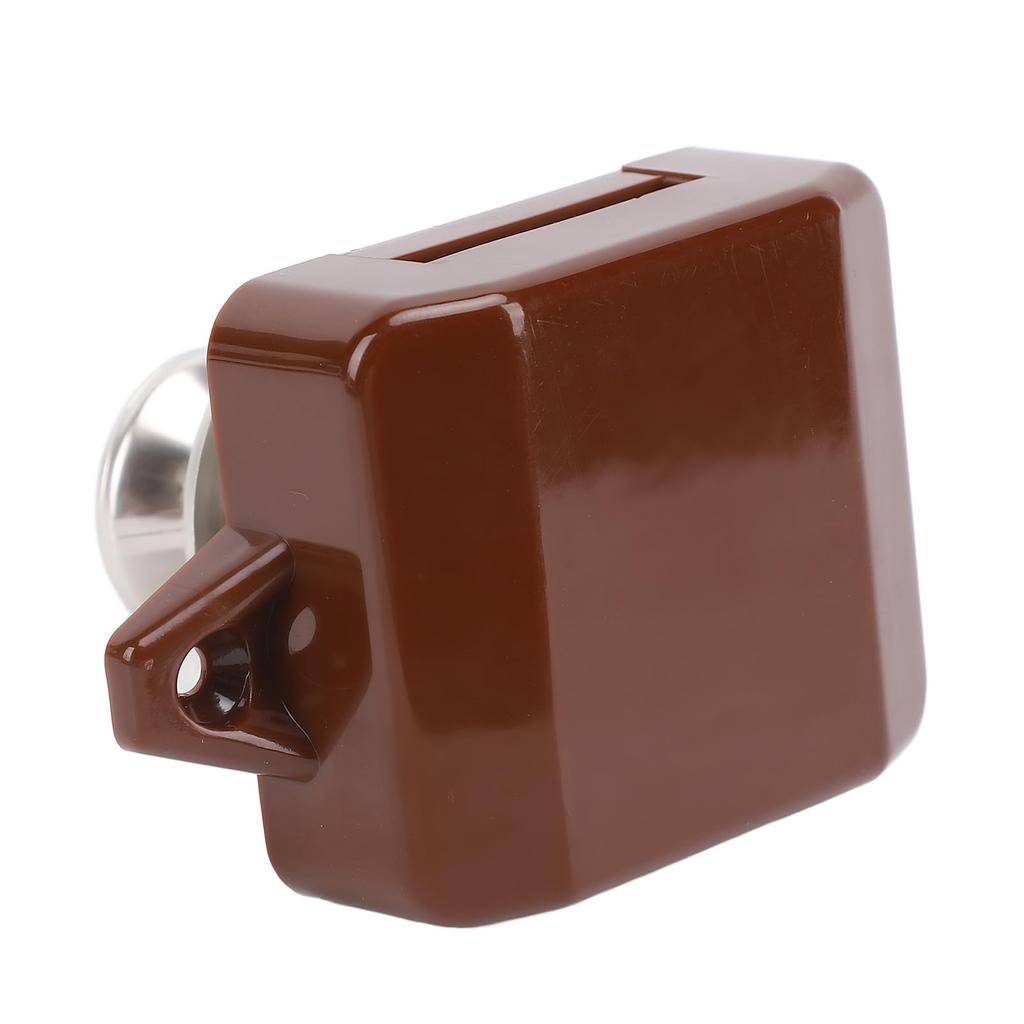 Кнопочная защелка для шкафа - Безключевая кнопочная защелка с фиксатором для двери шкафа для дома на колесах, яхты, автодома, кемпера, каравана (коричневый)