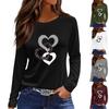 Женская модная повседневная блузка с длинным рукавом и круглым вырезом, пуловер с принтом