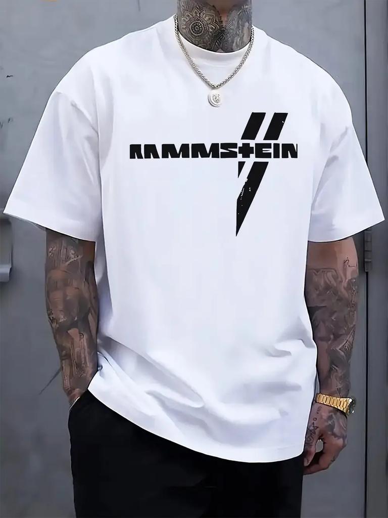 Kammstein Graphic Tee for Men - Casual Crew Neck Short Sleeve T-shirt with Bold "KAMMSTEIN" Print