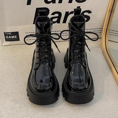 Офисные и карьерные женские ботинки на шнуровке с боковой молнией, модные женские туфли 2024 года, высококачественные ботильоны с круглым носком спереди