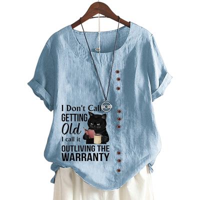 Модная женская футболка с круглым вырезом и коротким рукавом со стильным принтом