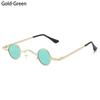 Retro Hip Hop Metal Frame Shades Punk Sun Glasses Small Round Sunglasses