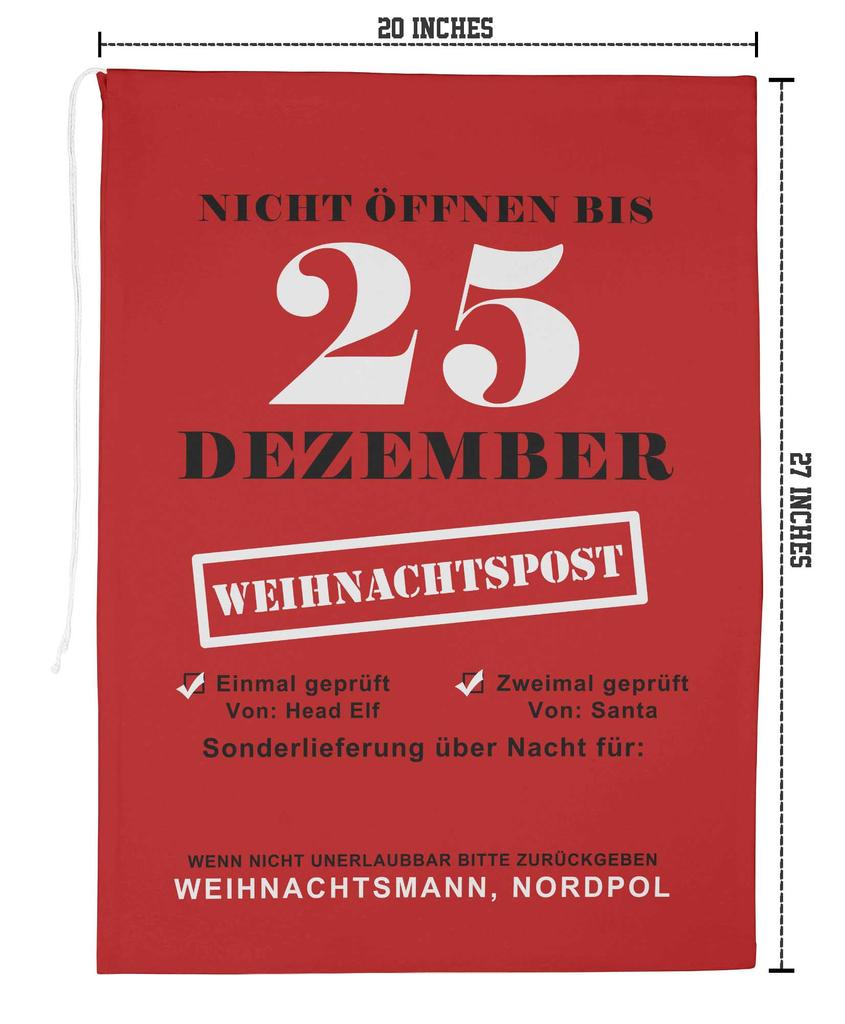 Printtoo 2 шт. Большие мешки Санты с завязками на шнурке, холщовые рождественские подарочные пакеты для детей, Рождество 27x20 дюймов