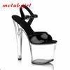 Women's Shoes Transparent Crystal Stiletto Model Dance Shoes Show Sandals 20cm Heel 10cm Platform YKC