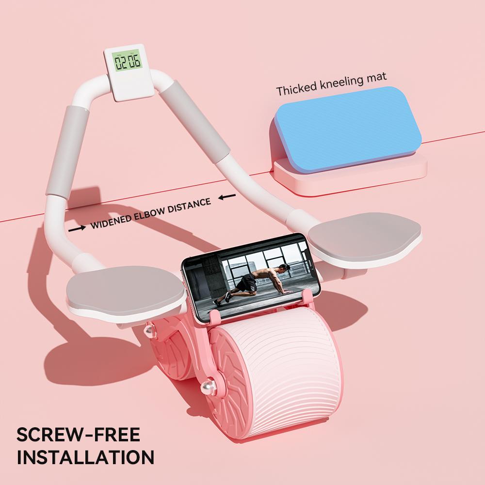 Роликовое колесо для пресса, автоматический отскок с поддержкой локтя, плоское колесо для упражнений, бесшумное колесо для брюшного пресса, оборудование для домашних тренировок