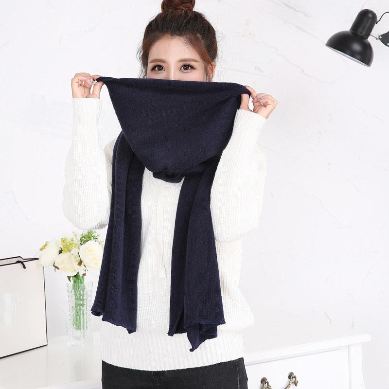 1PC Solid Women Men Scarf Knitted Unisex Thick Warm Winter Long EMA