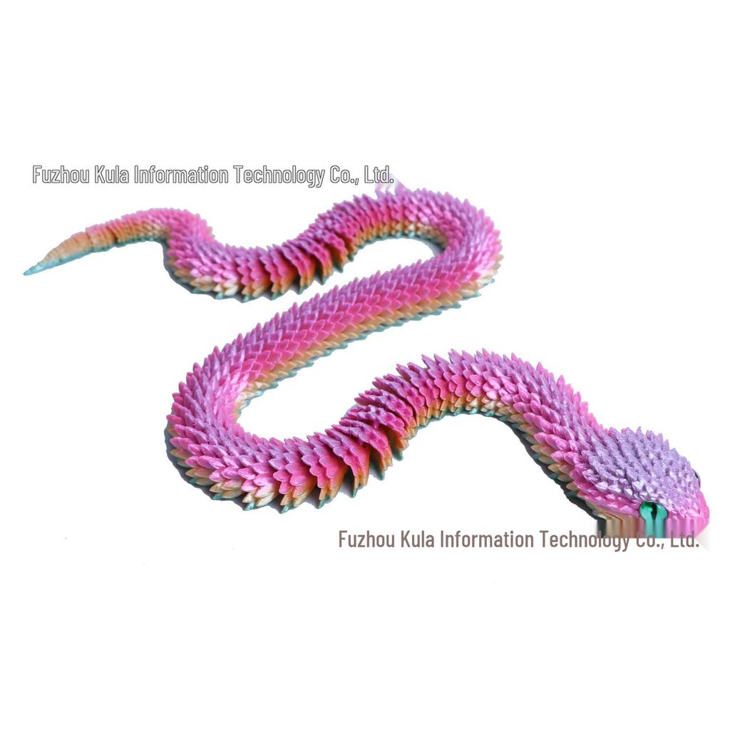 Подвижная фигурка змеи гадюки, напечатанная на 3D-принтере - Креативное имитированное декоративное изделие ручной работы