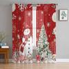 Christmas Winter Snowman Ocean Curtains For Living Room Bedroom Home Decoration Window Voile Tulle Curtain Drapes
