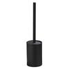 Queen-b Stylish Toilet Brush, Stainless Steel, Slim Storage Case with Lid, Freestanding, Space-Saving, Hygienic (Black)