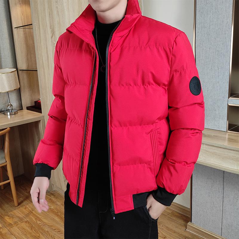 Brand Men's Thick Warm Down Cotton Jacket - Autumn/Winter Casual Stand Collar, Slim Fit.